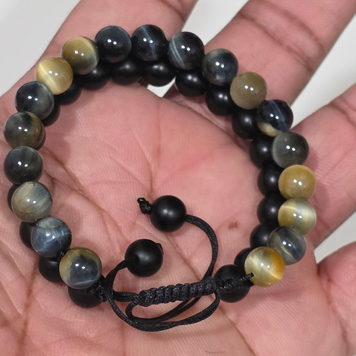 COTTU Double-Row Natural Stone Beaded Bracelet