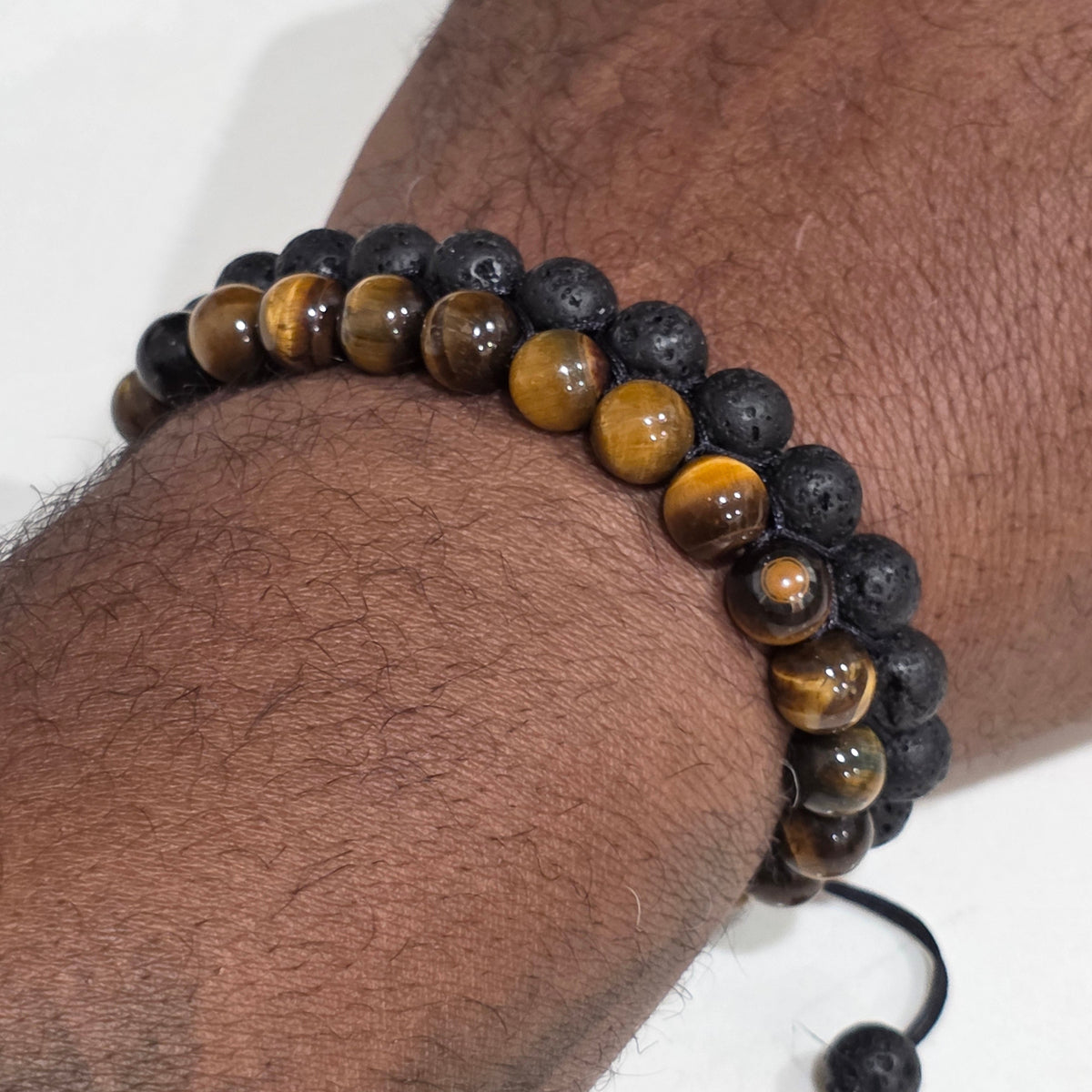 COTTU Double-Row Natural Stone Beaded Bracelet