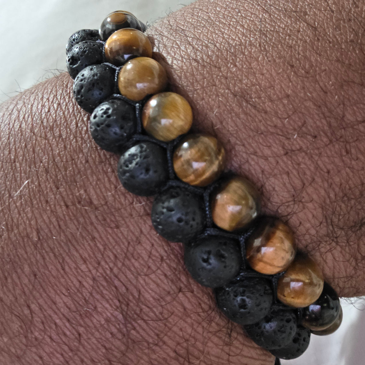 COTTU Double-Row Natural Stone Beaded Bracelet