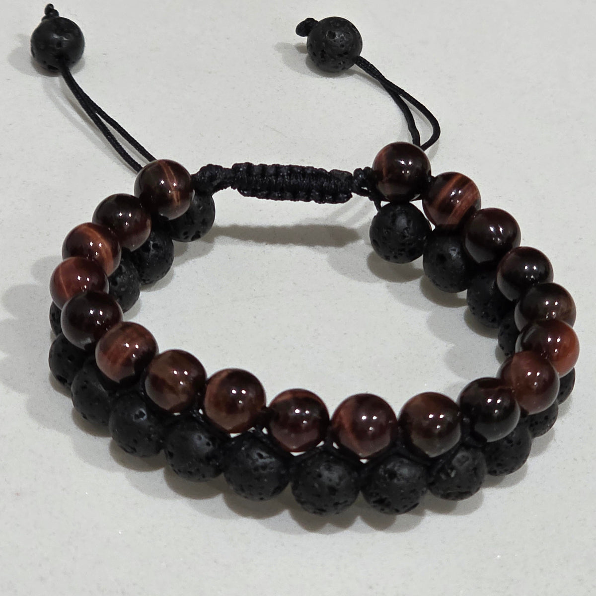 COTTU Double-Row Natural Stone Beaded Bracelet