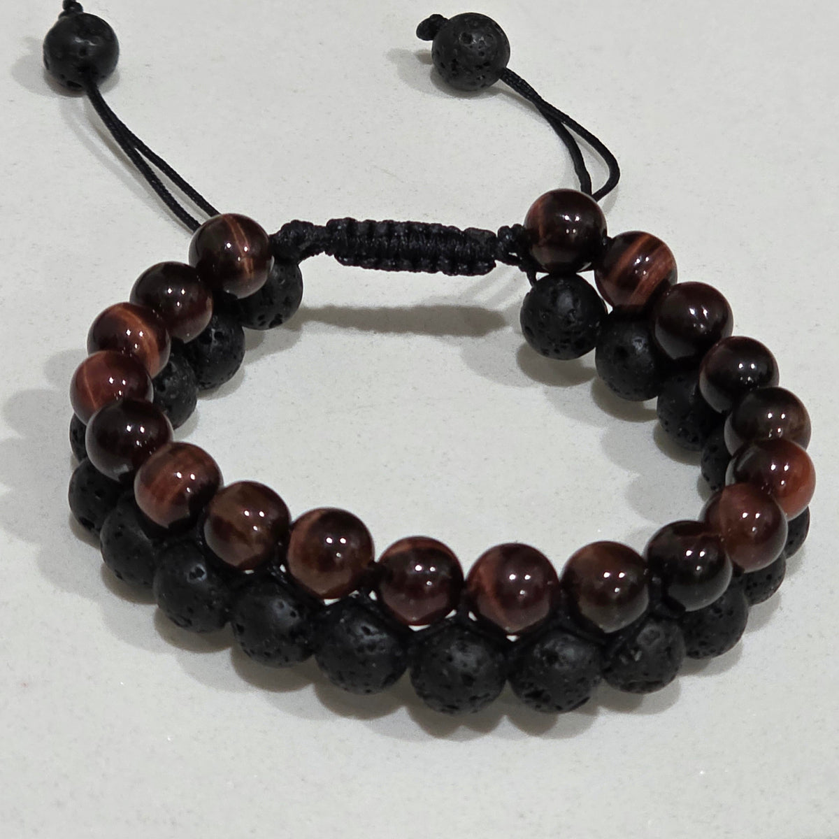 COTTU Double-Row Natural Stone Beaded Bracelet