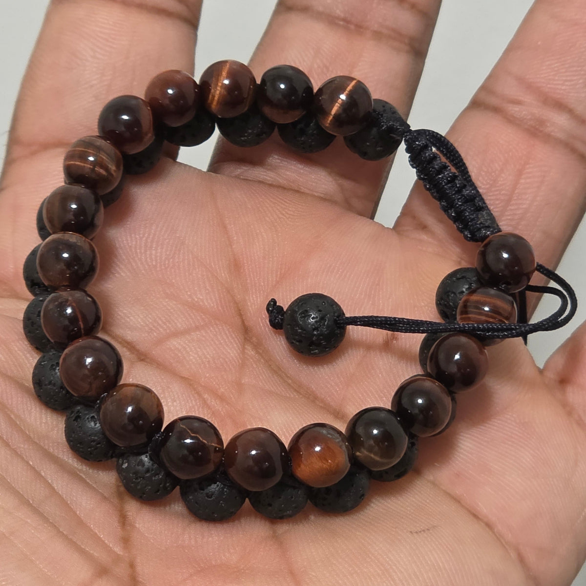 COTTU Double-Row Natural Stone Beaded Bracelet