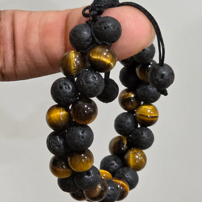 COTTU Double-Row Natural Stone Beaded Bracelet