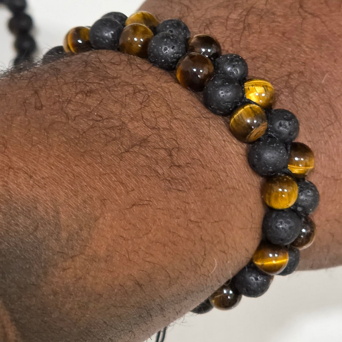 COTTU Double-Row Natural Stone Beaded Bracelet