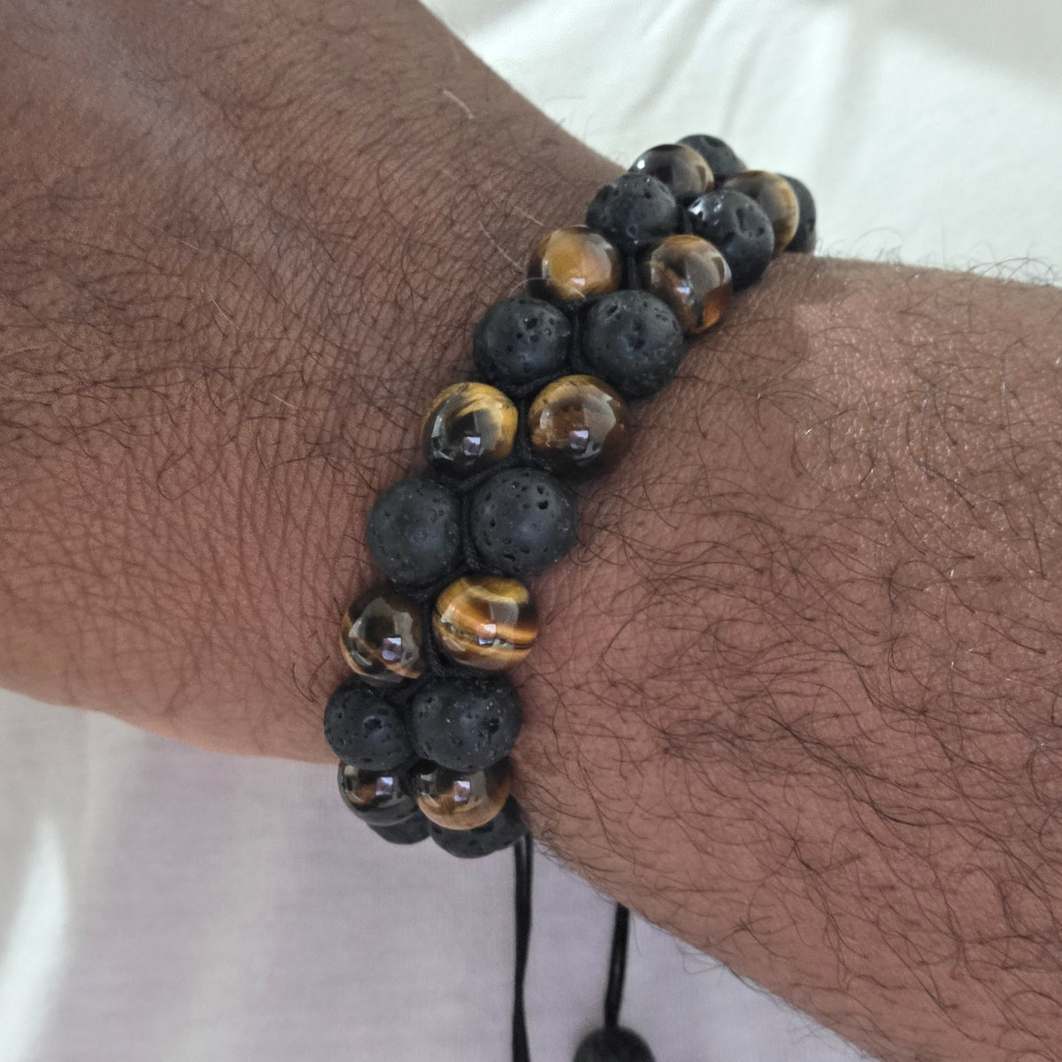COTTU Double-Row Natural Stone Beaded Bracelet