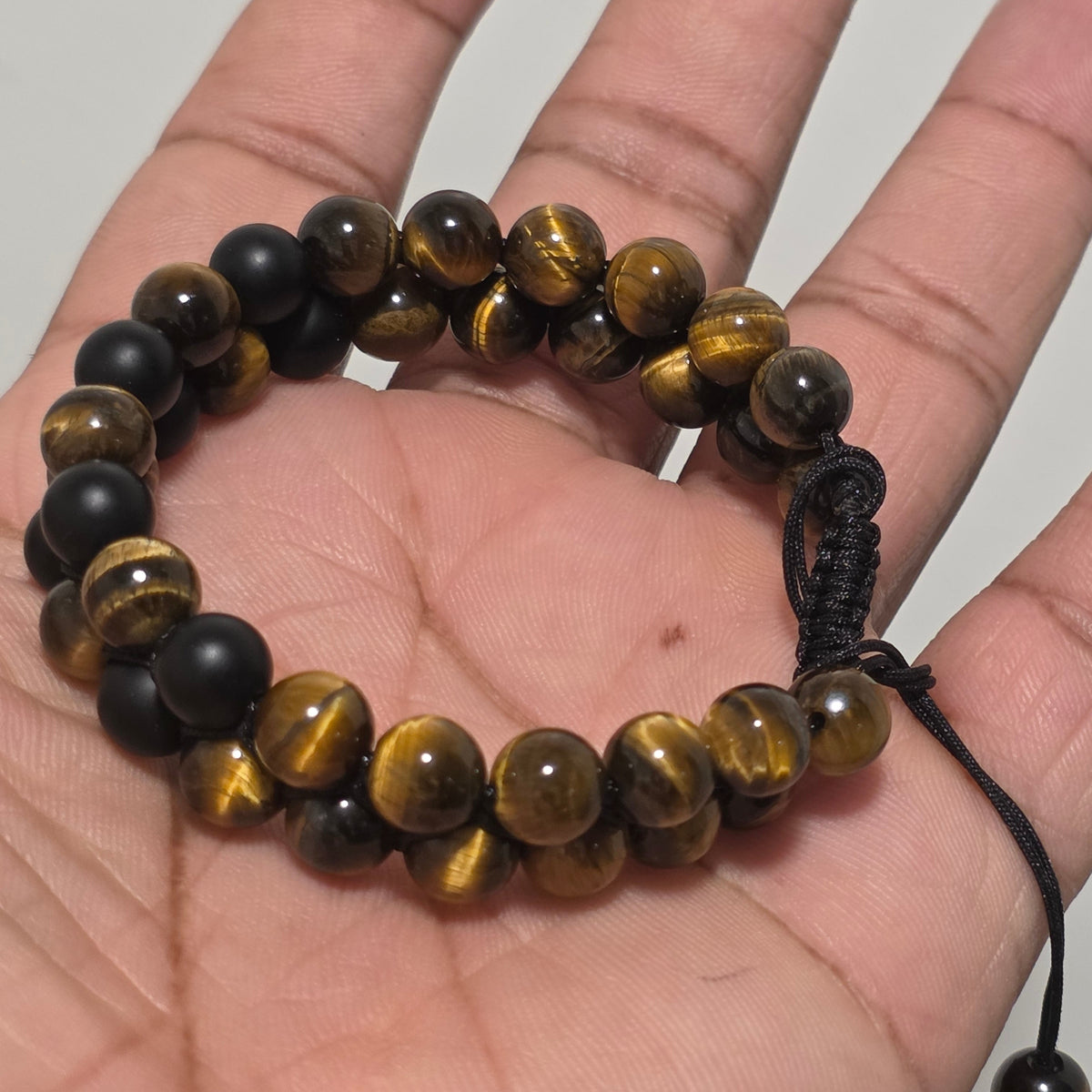 COTTU Double-Row Natural Stone Beaded Bracelet