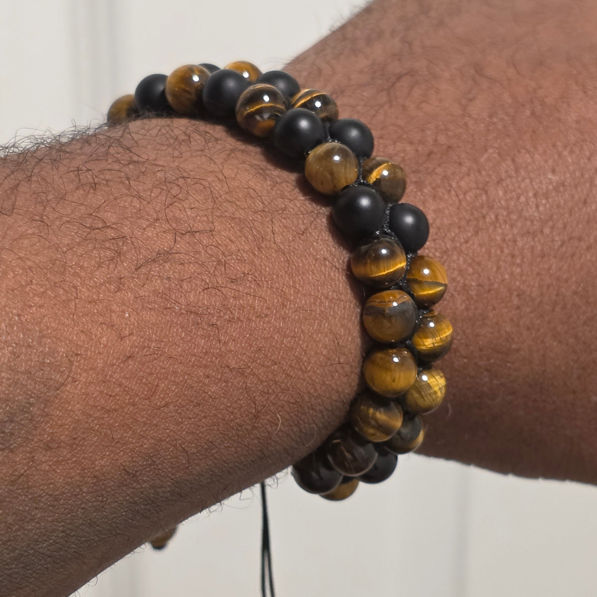COTTU Double-Row Natural Stone Beaded Bracelet