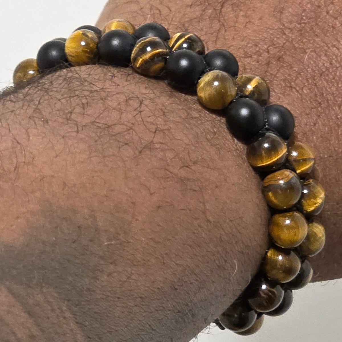 COTTU Double-Row Natural Stone Beaded Bracelet