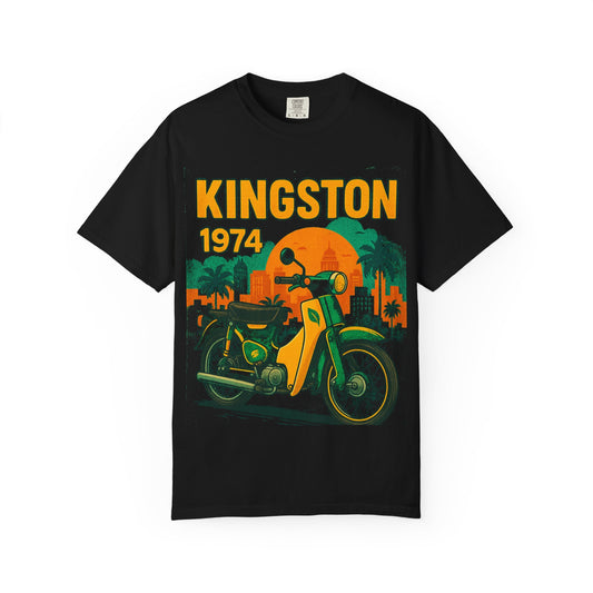 Kingston 1974 Vintage Tee, Retro Motorcycle Tee, Unisex Graphic T-Shirt, Summer Fashion, Travel Souvenir Shirt, Gift for Him/Her