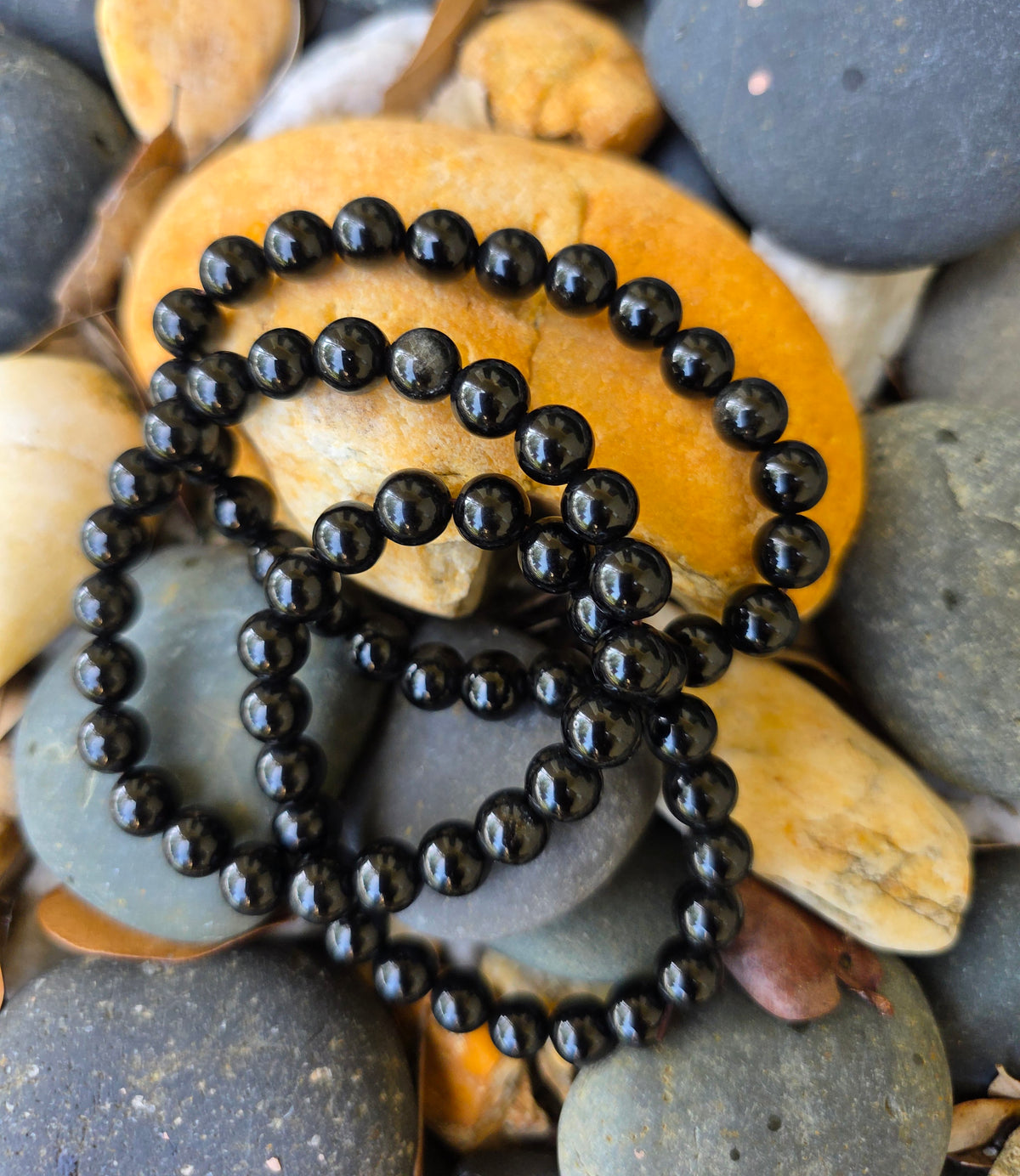 COTTU Black Tourmaline Stone Crystal  Bracelet