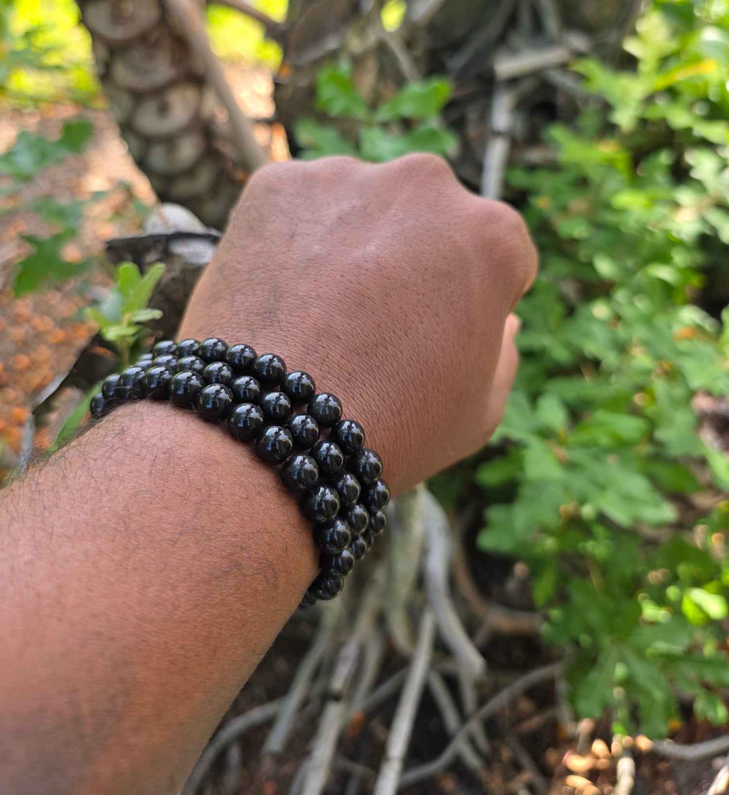 COTTU Black Tourmaline Stone Crystal  Bracelet