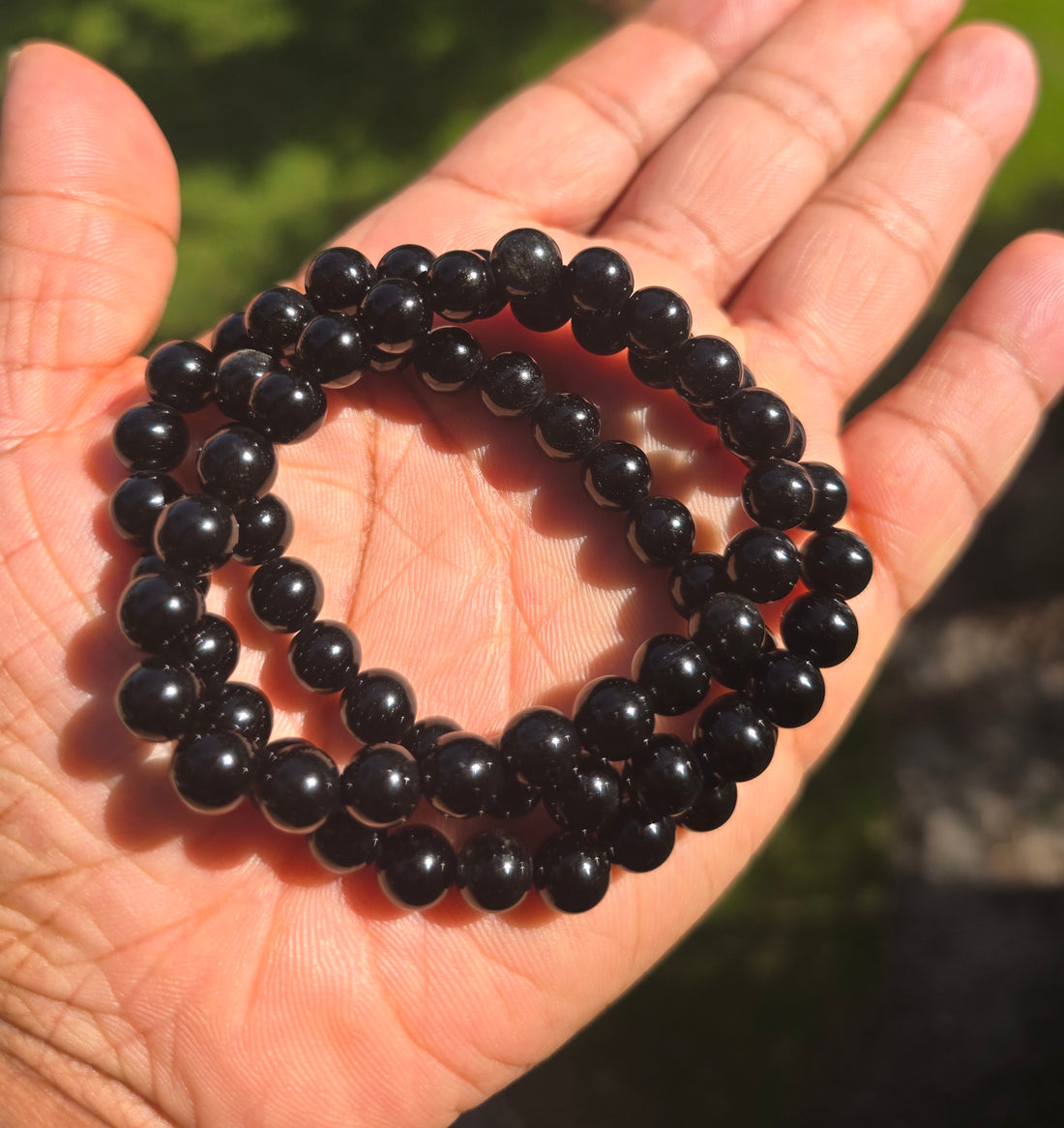 COTTU Black Tourmaline Stone Crystal  Bracelet