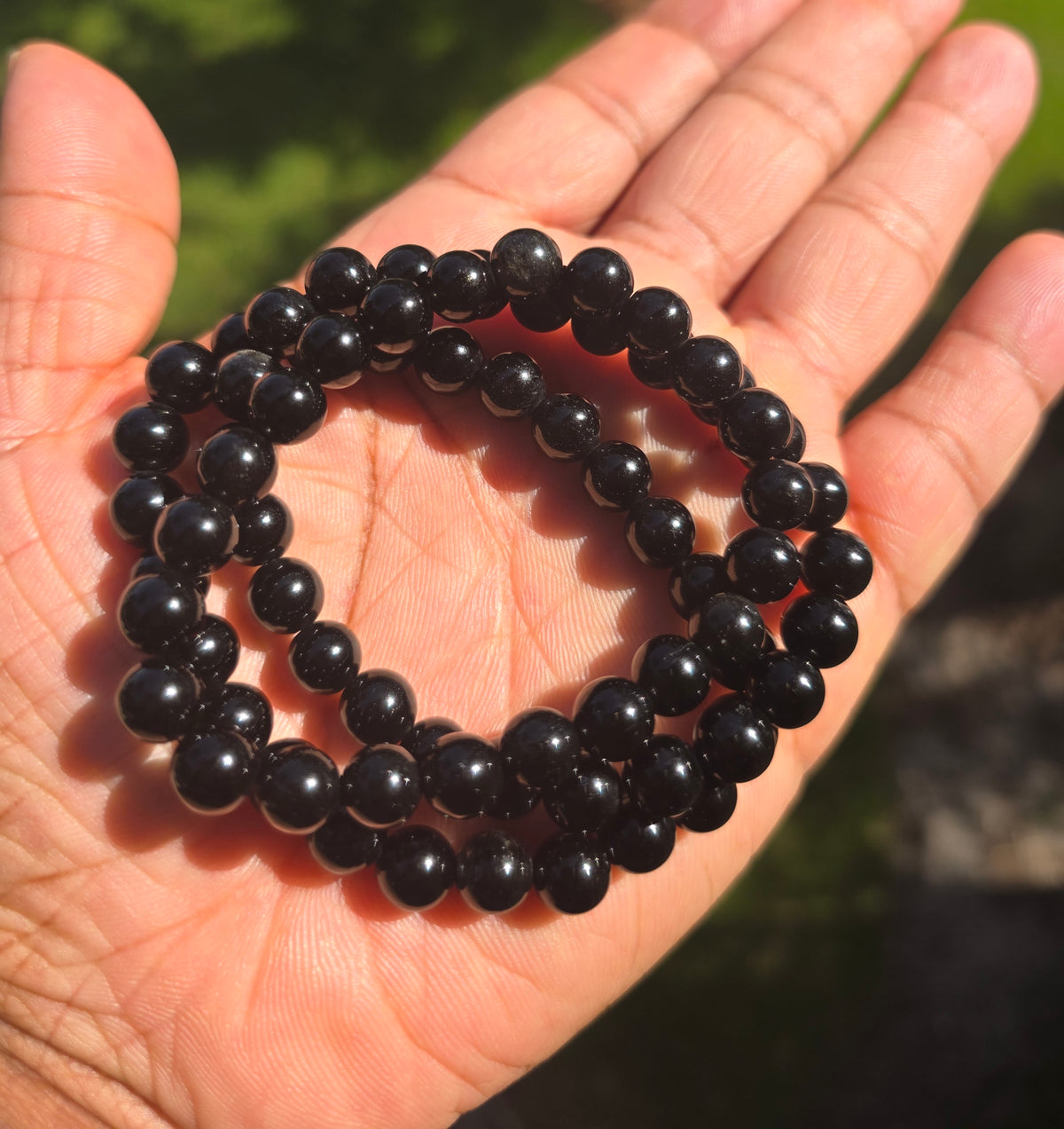 COTTU Black Tourmaline Stone Crystal  Bracelet