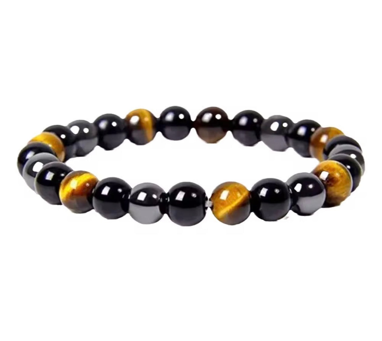 COTTU Triple Stone Bracelet -Tiger Eye, Obsidian &amp; Hematite