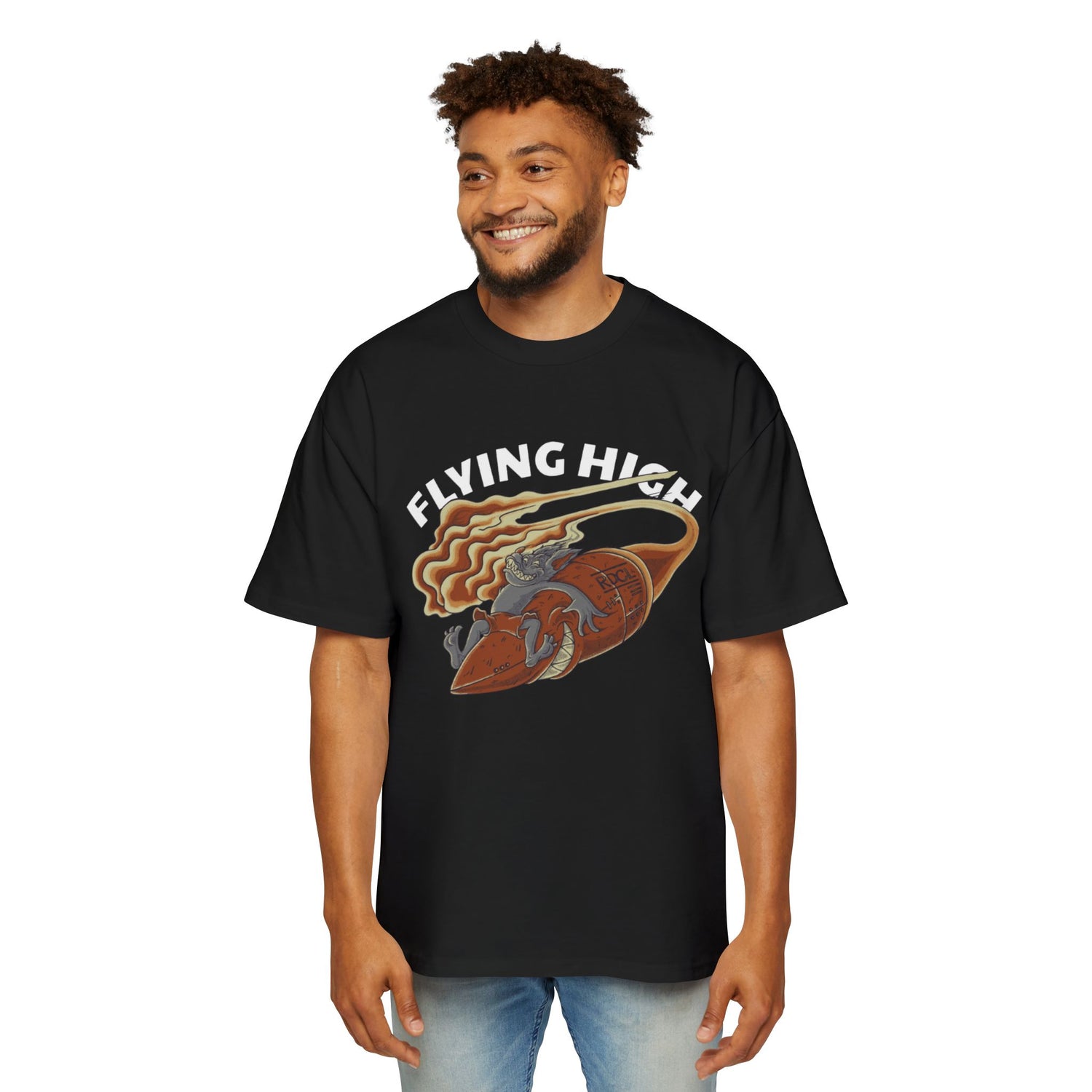 Flying High Rocket Tee — Vintage Space Graphic Shirt