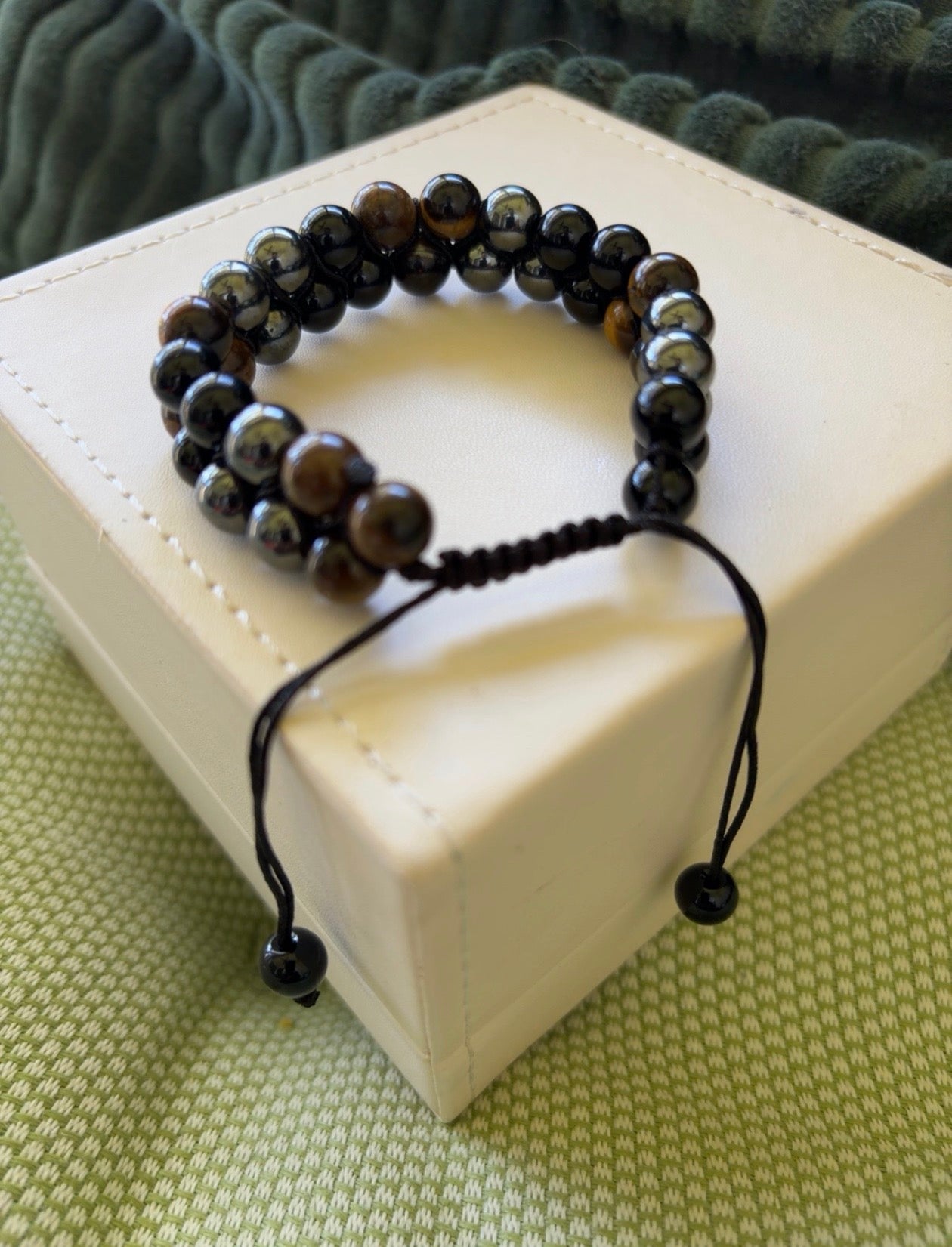 COTTU Triple Stone Adjustable Beaded Bracelet