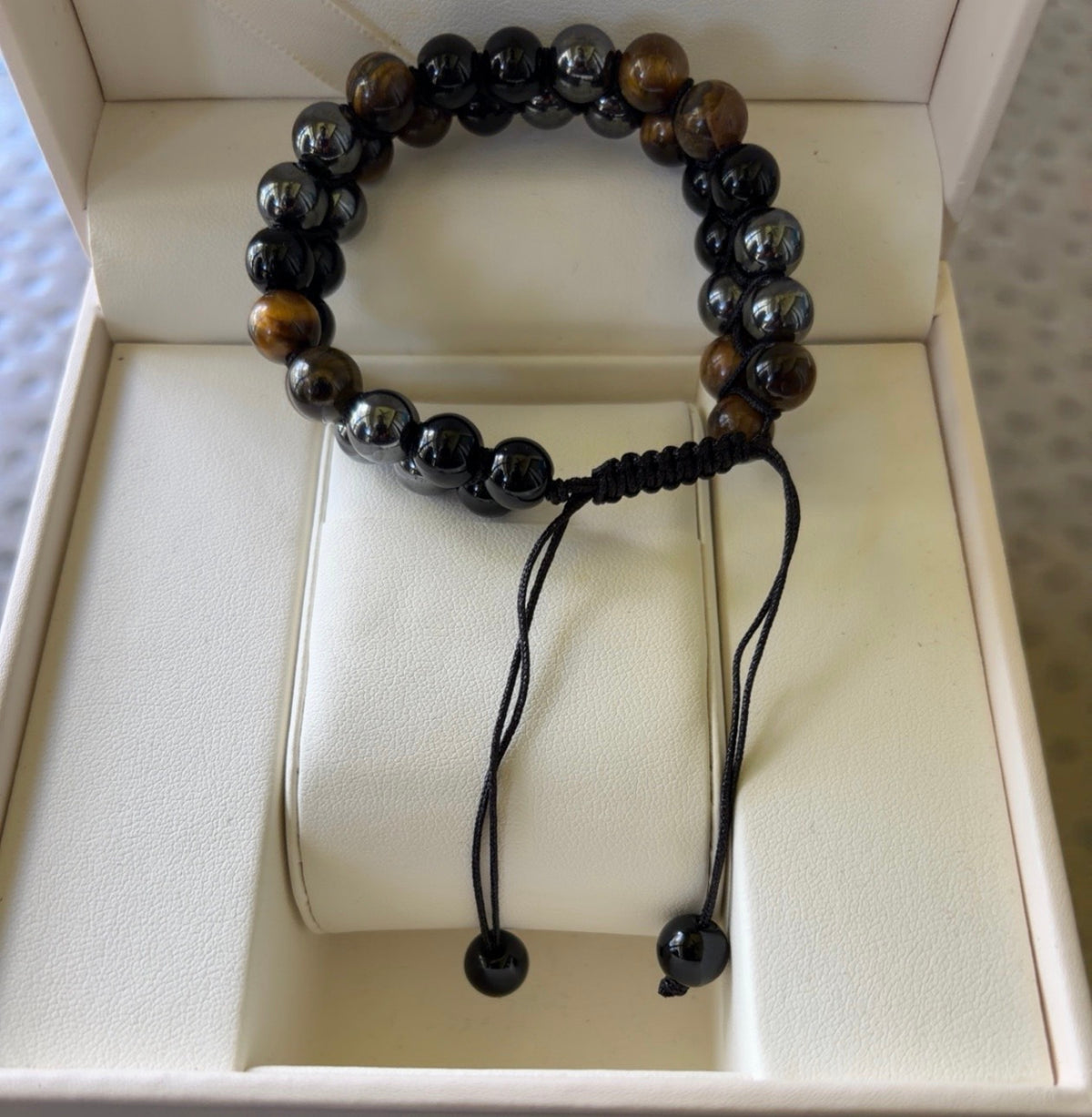 COTTU Triple Stone Adjustable Beaded Bracelet