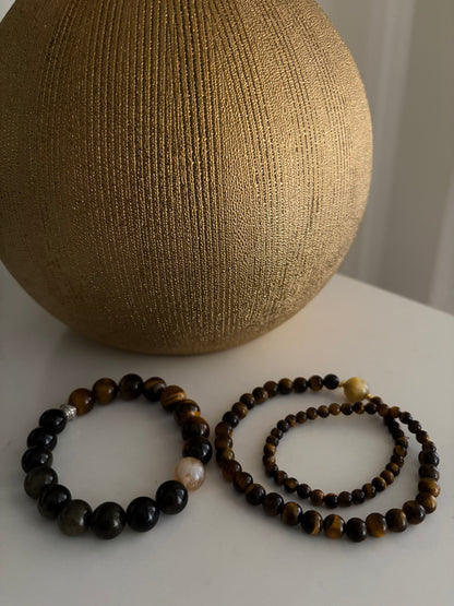 COTTU Limited Drop Mixed Stone Tiger Eye Bracelet Collection
