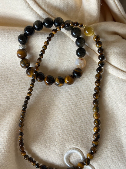 COTTU Limited Drop Mixed Stone Tiger Eye Bracelet Collection