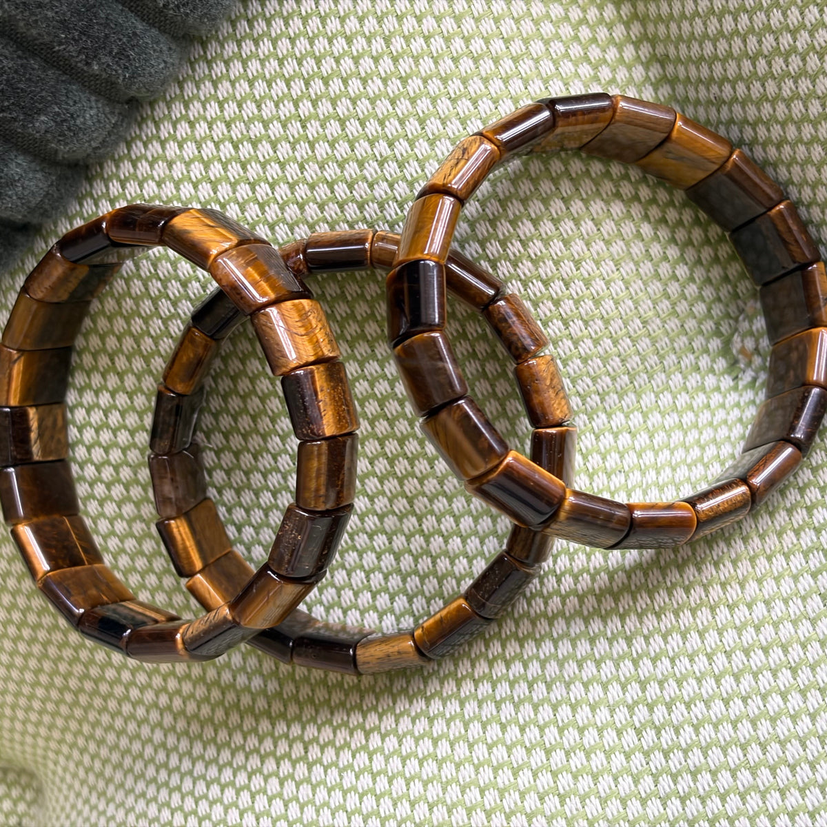 COTTU Yellow Tiger’s Eye Rectangle-Bead Bracelet