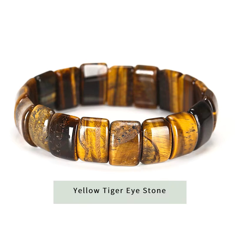 COTTU Yellow Tiger’s Eye Rectangle-Bead Bracelet