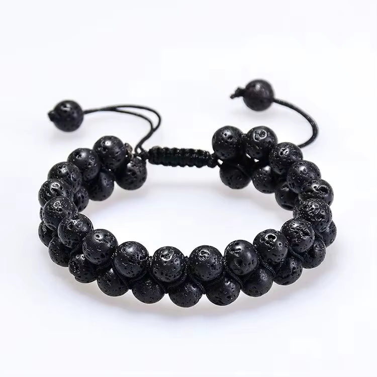 COTTU Double-Row Natural Stone Beaded Bracelet