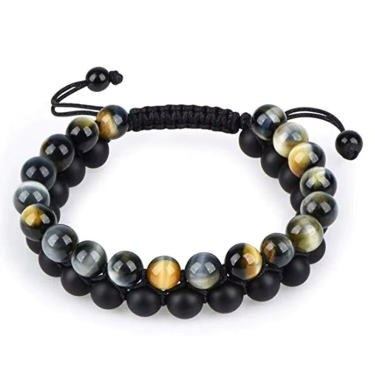 COTTU Double-Row Natural Stone Beaded Bracelet