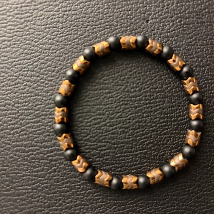 COTTU Onyx &amp; Hematite 6mm Beaded Bracelet