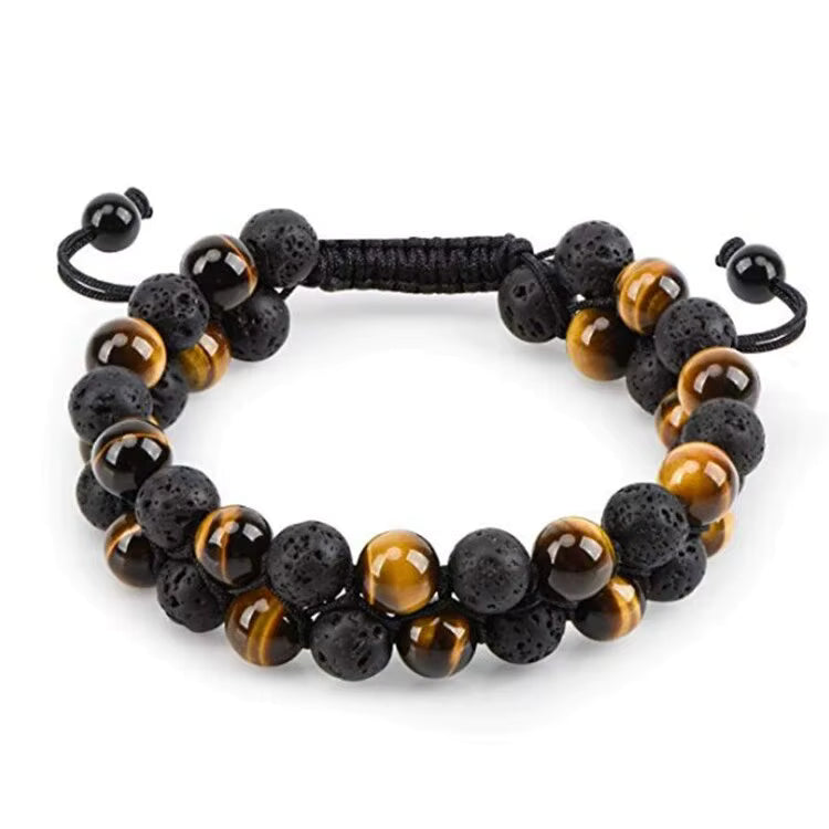 COTTU Double-Row Natural Stone Beaded Bracelet