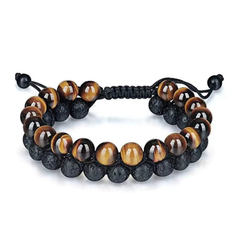 COTTU Double-Row Natural Stone Beaded Bracelet